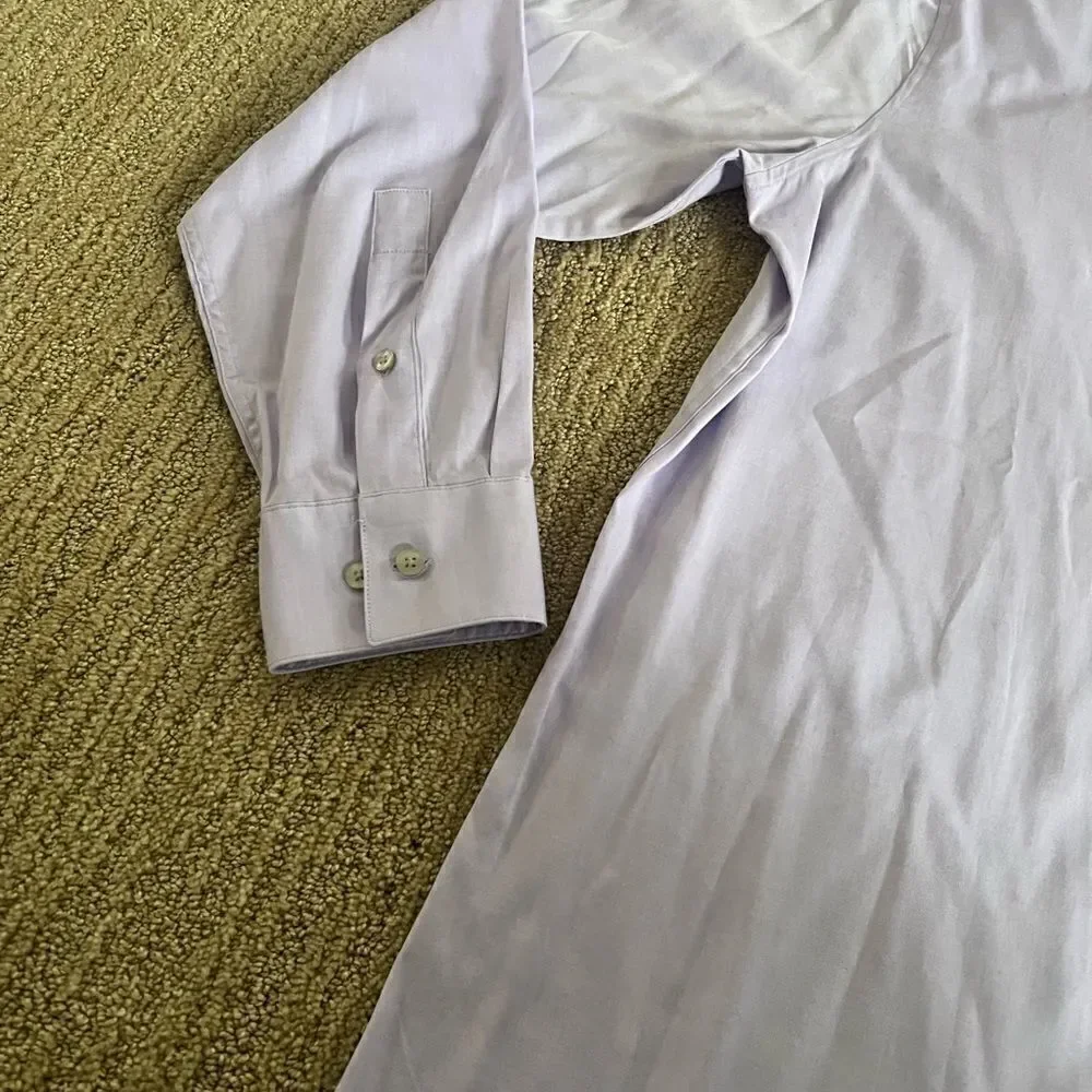 DKNY Mens Light Purple Shaped Slim Fit Button Down Shirt